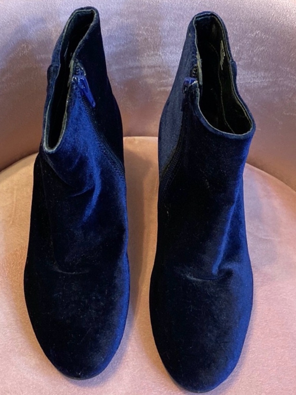 Steve Madden blue velvet ankle booties